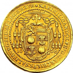 間違いなく最安値 鑑定1枚のみ 相場900万円以上 1668年 神聖ローマ帝国（オーストリア） ザルツブルク 6ダカット金貨 NGC AU55