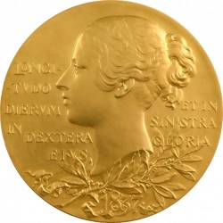 素晴らしい状態 1897年 英国 ヴィクトリア女王 ダイアモンドジュビリー ラージゴールドメダル オリジナルケース付き