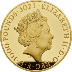 最大発行15枚のみ 2021年 英国 エリザベス女王 生誕 95周年記念 1キロプルーフ金貨