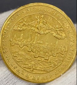CleaningやAlteredの痕跡なし 都市景観 1640年 ドイツ バイエルン マキシミリアン1世 5ダカット金貨 Date Above