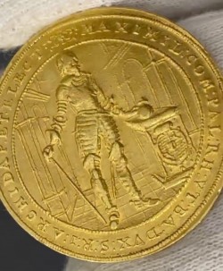 都市景観 1640年 ドイツ バイエルン マキシミリアン1世 5ダカット金貨 Date Above