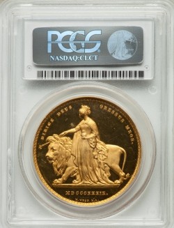 R4 最高鑑定 1839年 英国 WR-278 ウナライオン 5ポンドプルーフ金貨 PCGS PR64DCAM