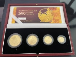 わずか1439セット 2005年 英国 ブリタニアプルーフ金貨4枚セット