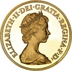 1982年 英国 ヤング・エリザベス女王 5ポンドプルーフ金貨