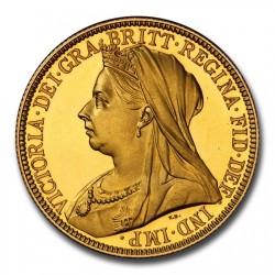 交渉して下げてもらいました 1893年 英国 ヴィクトリア女王 ヴェール（オールド）ヘッド 2ポンドプルーフ金貨 PCGS PR63DCAM
