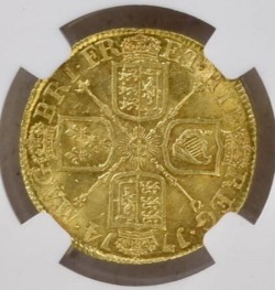 高鑑定！ 1714年 英国 アン女王ギニー金貨 NGC MS63+