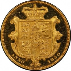パターン（試作貨、試鋳貨）1830年 英国 パターン ウィリアム4世 プルーフソブリン金貨 PCGS PR63DCAM