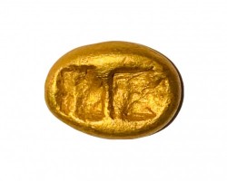 XF~AU 歴史上初の純金貨 古代リディア 561-546BC クロイソス ライト・スターテル金貨 XF