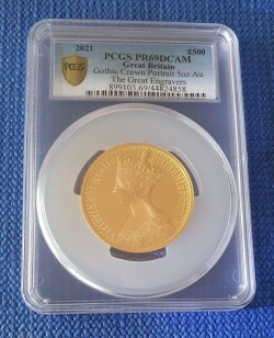 2021年 英国 ゴチッククラウン5オンスプルーフ金貨 PCGS PR69 Deep Cameo