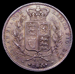 MS60レベル 1845年 英国 ヤング・ヴィクトリア女王 クラウン銀貨 CGS-UK 60