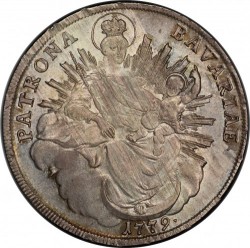 画像追加 PCGS, NGC合わせて最高鑑定（2枚のみ）1779年 ドイツ バイエルン ”マドンナ” ターラー銀貨 PCGS MS63