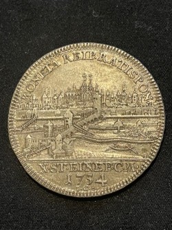1754年ドイツ レーゲンスブルク フランツ1世 ターラー 銀貨