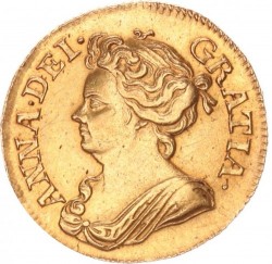 鑑定なし 1714年 英国 アン女王 ギニー金貨
