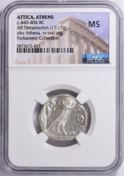 約2450年前 Parliament Collection 440-404年 アテネ テトラ・ドラクマ銀貨 NGC MS