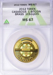 日曜特売 2012年 Casascius 1 Bitcoin シリーズ2 ANACS MS-67