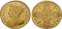  (未鑑定）1714年イギリス アン女王 ギニー金貨 XF