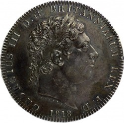 日曜特売 最終値下げ 即発送 1818年 英国 ジョージ3世 クラウン銀貨