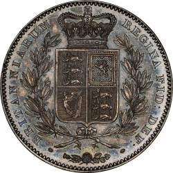 ウナライオンのセットからの一枚 1839年 英国 ヤング・ヴィクトリア プルーフクラウン銀貨 NGC PF63 Double Struck Date