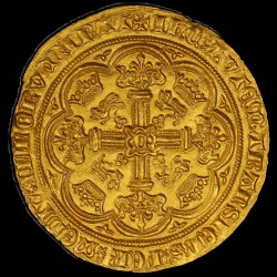 S-1504レア・バラエティ 1361-69年 英国 エドワード3世 ノーブル金貨 PCGS MS64 S-1504レア・バラエティ 1361-69年 英国 エドワード3世 ノーブル金貨 PCGS MS64