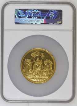 即発送 1887年 英国 ヴィクトリア女王 ゴールデン ジュビリー ゴールドメダル NGC Proof Details - Edge Damage