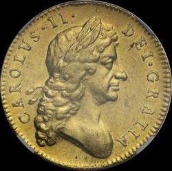 1684/3年 英国 チャールズ2世 5ギニー金貨 NGC AU58 1684/3年 英国 チャールズ2世 5ギニー金貨 NGC AU58