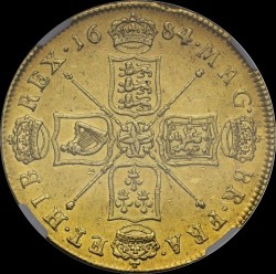 1684/3年 英国 チャールズ2世 5ギニー金貨 NGC AU58 1684/3年 英国 チャールズ2世 5ギニー金貨 NGC AU58