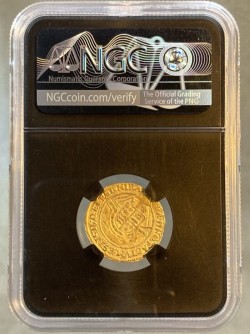 R7 最高鑑定 現存2枚 1567-70年 英国 エリザベス1世 ハーフエンジェル金貨 NGC AU53