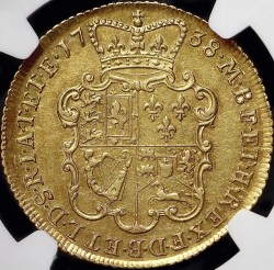 1738年 英国 ジョージ2世 ヤング肖像 2ギニー金貨 NGC AU55