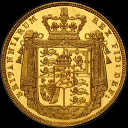 5枚以下（確認されたのは2枚） 1825年 英国 パターン（試作、試鋳）2ポンドプルーフ金貨 PCGS PR62CAM