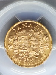 1914年 カナディアン $10金貨 PCGS MS64