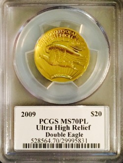2009年 米国 ウルトラハイリリーフ金貨 セントゴーデンズラベル PCGS MS70PL
