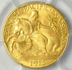 最高鑑定 1915-S パナマ・パシフィック2.5ドル金貨PCGS MS67