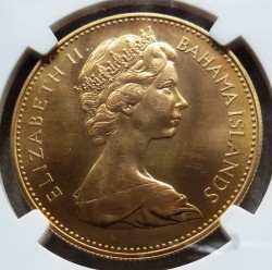 1967年バハマ$100金貨 NGC MS64