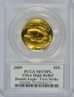 2009年 米国 ウルトラハイレリーフ金貨 PCGS MS70PL First Strike Moyサイン