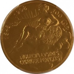 1908年オーストリア100コロナ雲上の女神金貨 PCGS MS61