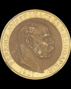 1907ハンガリー・フランツ・ヨーゼフ1世100コロナ金貨NGC PF63