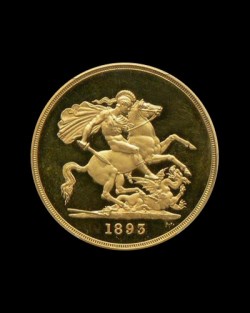 1893年 ヴィクトリア“ベールドヘッド”　5ポンドプルーフ金貨 PCGS PR61CAM