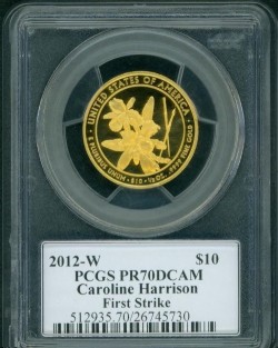 2012 ファーストスパウズ キャロライン・ハリソン PCGS MS70/PR70DCAM First Strike 2枚セット