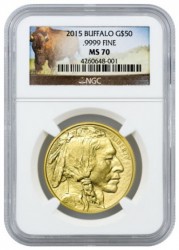 最高鑑定 2015年米国バッファロー$50金貨NGC MS70