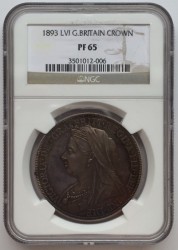 1893年英国クラウンプルーフ銀貨NGC PF65