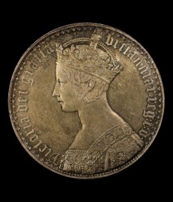 1853年英国ゴシッククラウン銀貨PCGS PR58