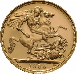 1984年英国ソブリンプルーフ金貨3枚セット