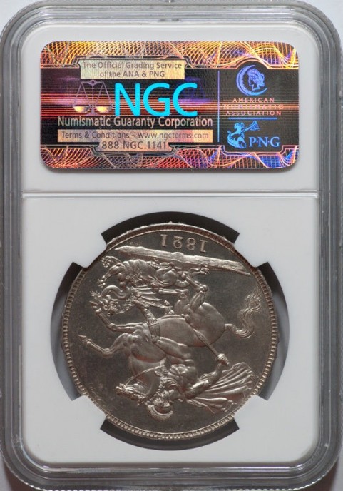 1821年英国クラウン銀貨NGC MS62