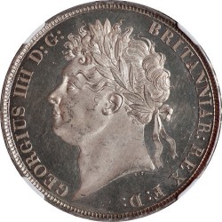 1821年英国クラウン銀貨NGC MS62