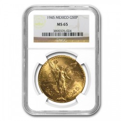 1945年メキシコ50ペソ大型金貨NGC MS65