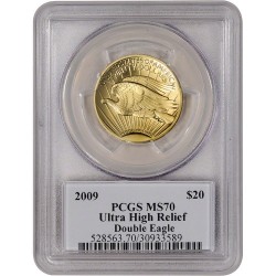 2009年 米国 ウルトラハイリリーフ金貨 PCGS MS70 セントゴーデンズスラブ