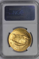 1907年米国セントゴーデンズ・ハイリリーフ金貨 フラットエッジ NGC MS65