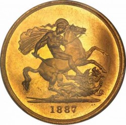 最高鑑定＆存在数3枚 1887年英国ヴィクトリア5ポンド金貨 PCGS MS66