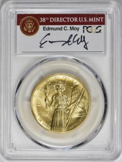 2015年アメリカン・リバティ ハイリリーフ金貨PCGS MS70 First Strike Moyサイン入り