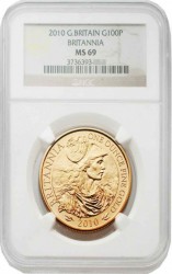 最高鑑定 2010年 英国 100ポンド ブリタニア金貨NGC MS69 最高鑑定 2010年 英国 100ポンド ブリタニア金貨NGC MS69